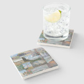 Claude Monet - Meisterwerke Patchwork Steinuntersetzer (Seitenansicht)