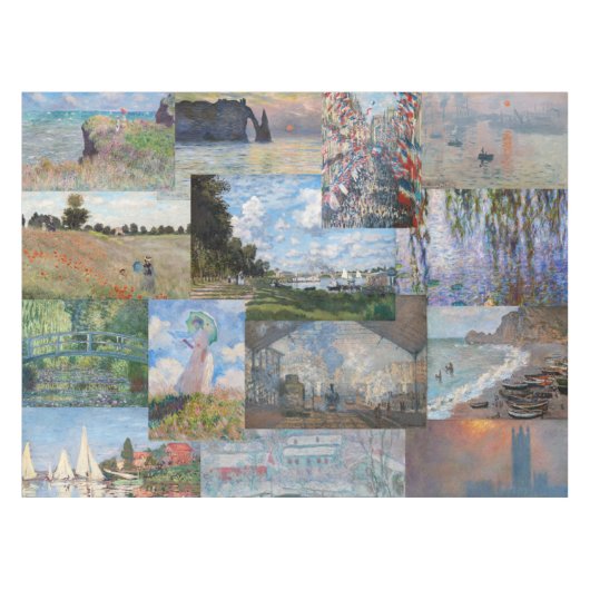Claude Monet - Meisterwerke Patchwork Tischdecke (Vorderseite (Horizontal))