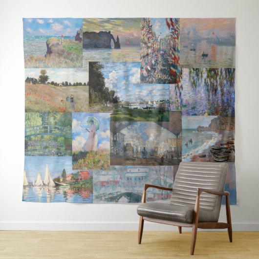 Claude Monet - Meisterwerke Patchwork Wandteppich (Beispiel (Horizontal))