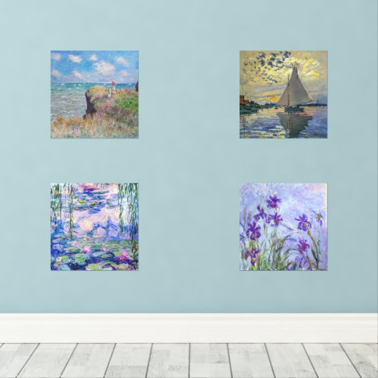 Claude Monet Meisterwerke Selektion Weinkultur Bilderwand Sets (Holzboden)