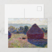Claude Monet Meules, Milieu du Jour Postkarte (Vorne/Hinten)