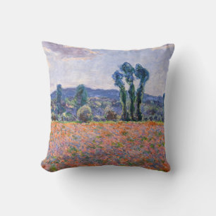 Claude Monet - Mohnfeld 1890 (Giverny) Kissen
