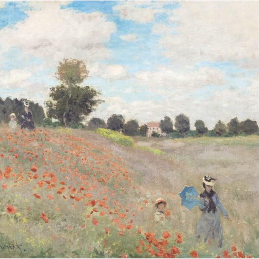 Claude Monet - Mohnfeld Aufkleber (Vorderseite)