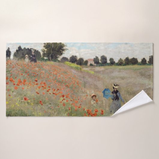 Claude Monet - Mohnfeld Badhandtuch Set (Badehandtuch)