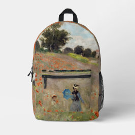 Claude Monet - Mohnfeld Bedruckter Rucksack