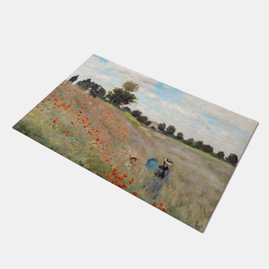 Claude Monet - Mohnfeld Fußmatte (Schrägansicht)