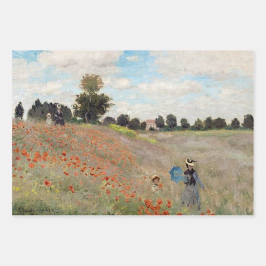 Claude Monet - Mohnfeld Geschenkpapier Set (Vorderseite 3)