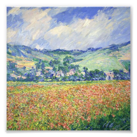 Claude Monet - Mohnfeld, Giverny-Ausläufer, Fotodruck (Vorne)