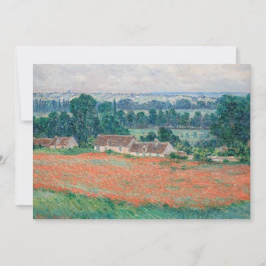 Claude Monet - Mohnfeld, Giverny Dankeskarte (Vorderseite)