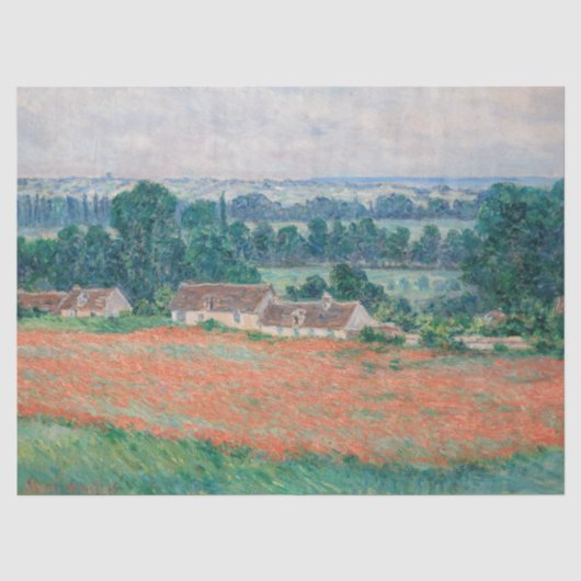Claude Monet - Mohnfeld, Giverny Seidenpapier (Vorderseite)