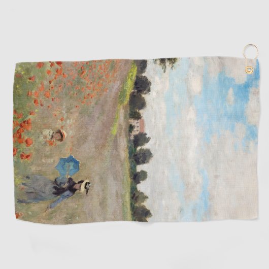 Claude Monet - Mohnfeld Golfhandtuch (Horizontal)