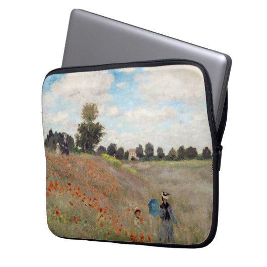 Claude Monet - Mohnfeld Laptopschutzhülle (Vorderseite Links)