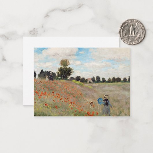 Claude Monet - Mohnfeld Mitteilungskarte (Vorderseite/Rückseite Beispiel)