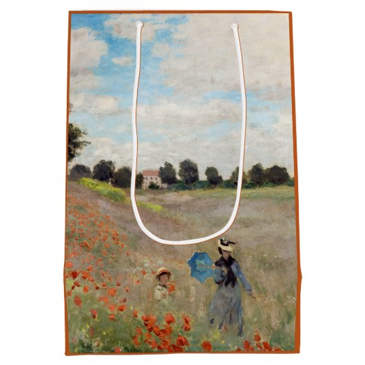 Claude Monet - Mohnfeld Mittlere Geschenktüte (Rückseite)