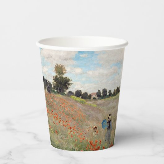 Claude Monet - Mohnfeld Pappbecher (Rückseite)