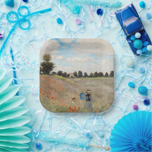 Claude Monet - Mohnfeld Pappteller (Party)