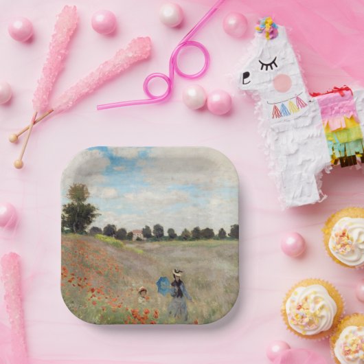 Claude Monet - Mohnfeld Pappteller (Party)