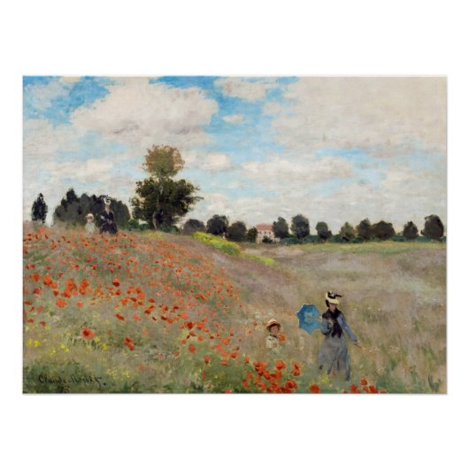 Claude Monet - Mohnfeld Poster (Vorderseite)