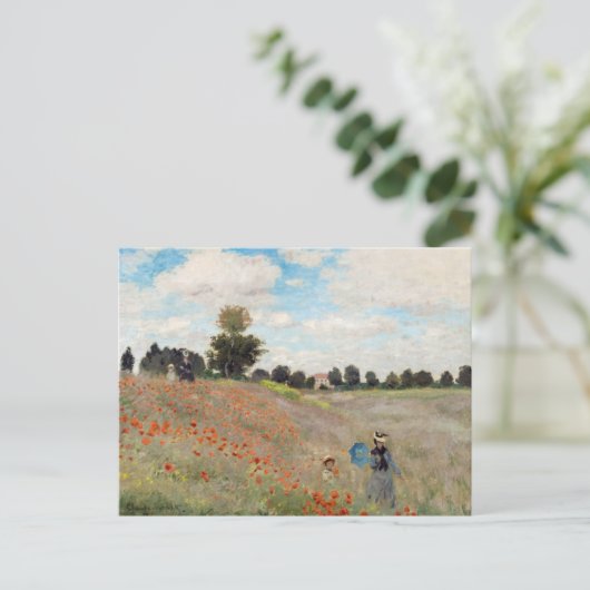 Claude Monet - Mohnfeld Postkarte (Stehend Vorderseite)