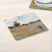 Claude Monet - Mohnfeld Rechteckiger Pappuntersetzer (angewinkelt)
