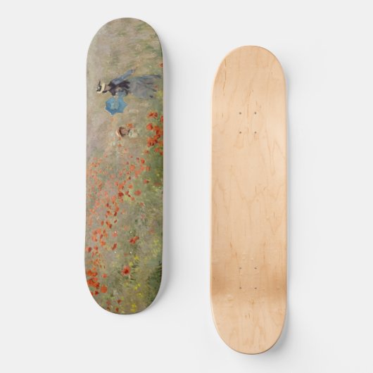 Claude Monet - Mohnfeld Skateboard (Vorderseite)