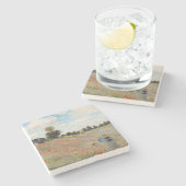 Claude Monet - Mohnfeld Steinuntersetzer (Seitenansicht)