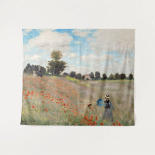 Claude Monet - Mohnfeld Wandteppich