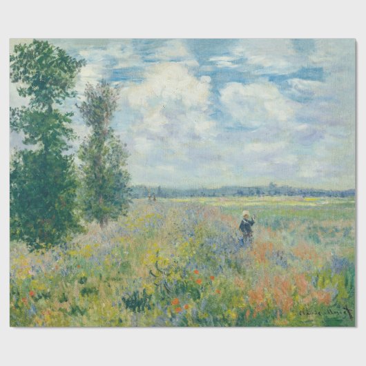 Claude Monet - Mohnfelder bei Argentinien (1875) Geschenkpapier (Flach)
