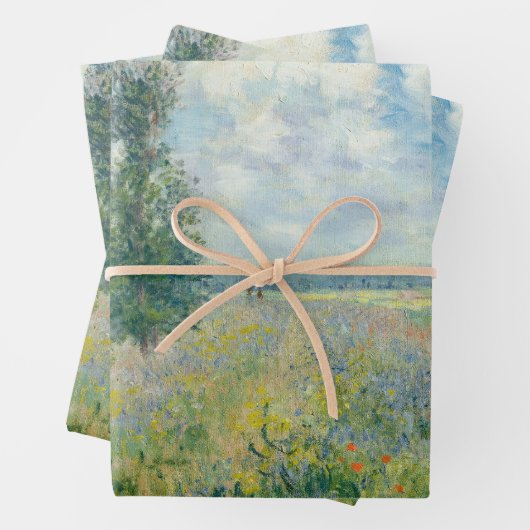 Claude Monet - Mohnfelder bei Argentinien (1875) Geschenkpapier Set (Beispiel)