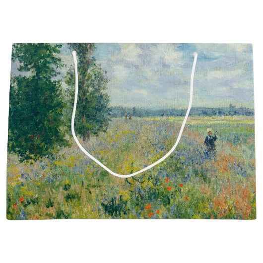 Claude Monet - Mohnfelder bei Argentinien (1875) Große Geschenktüte (Vorderseite)
