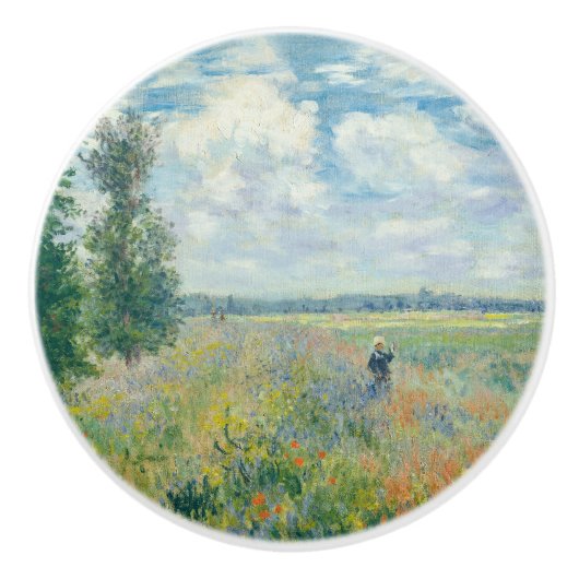 Claude Monet - Mohnfelder bei Argentinien (1875) Keramikknauf (Vorderseite)