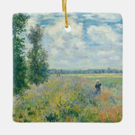 Claude Monet - Mohnfelder bei Argentinien (1875) Keramikornament (Vorderseite)
