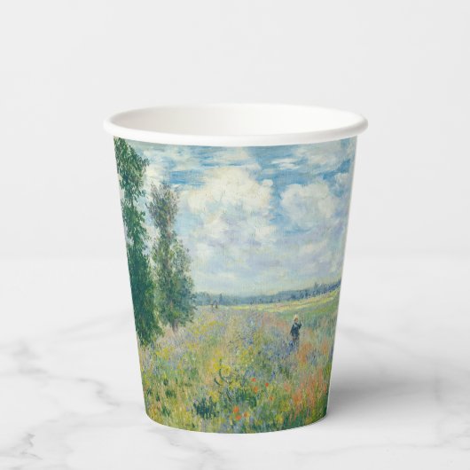 Claude Monet - Mohnfelder bei Argentinien (1875) Pappbecher (Rückseite)