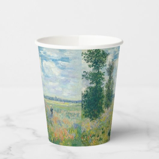 Claude Monet - Mohnfelder bei Argentinien (1875) Pappbecher (Links)