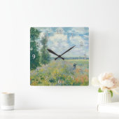 Claude Monet - Mohnfelder bei Argentinien (1875) Quadratische Wanduhr (Zuhause)