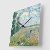 Claude Monet - Mohnfelder bei Argentinien (1875) Quadratische Wanduhr (Winkel)