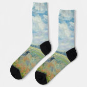 Claude Monet - Mohnfelder bei Argentinien (1875) Socken (Linkes Detail)