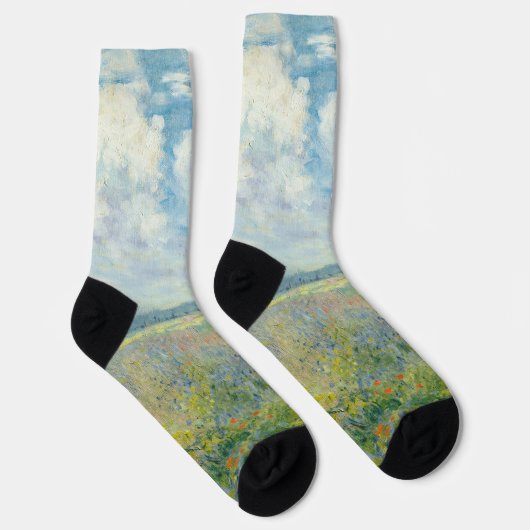 Claude Monet - Mohnfelder bei Argentinien (1875) Socken (Rechts)