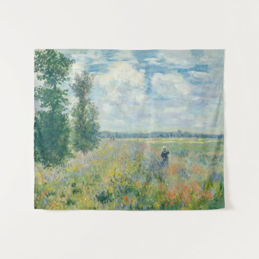 Claude Monet - Mohnfelder bei Argentinien (1875) Wandteppich (Vorderseite (Horizontal))
