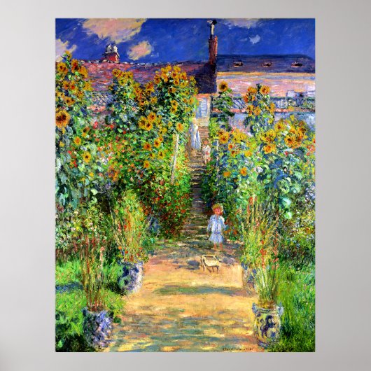 Claude Monet: Monet's Garden bei Vétheuil Poster (Vorne)
