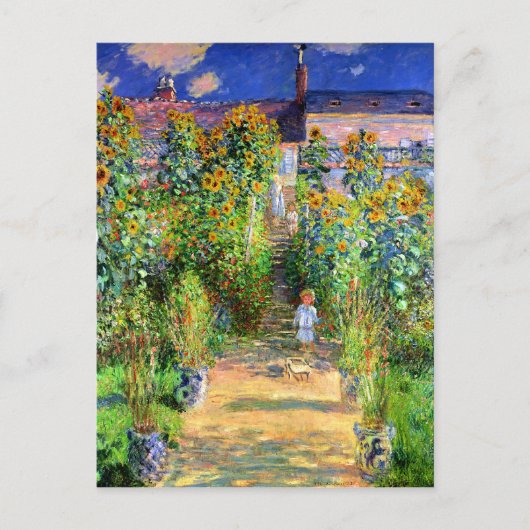 Claude Monet: Monet's Garden bei Vétheuil Postkarte (Vorderseite)