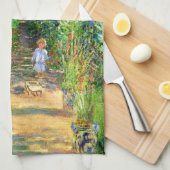 Claude Monet: Monets Garten bei Vétheuil Handtuch (Viertel Falte)