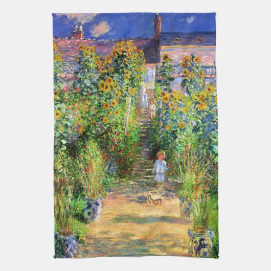 Claude Monet: Monets Garten bei Vétheuil Handtuch (Vertikal)