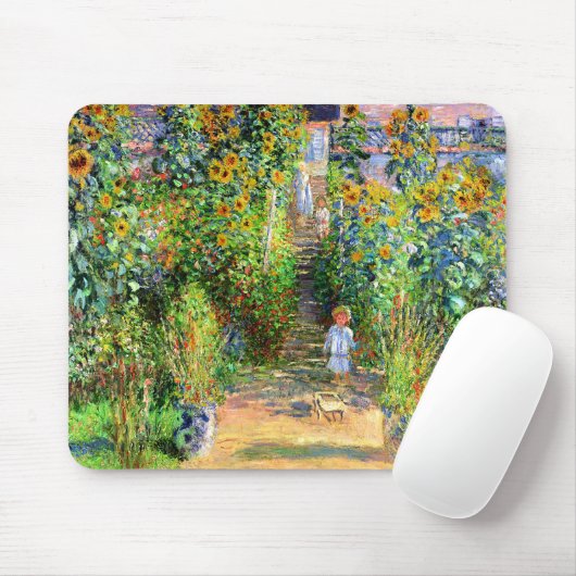 Claude Monet: Monets Garten bei Vétheuil Mousepad (Mit Mouse)