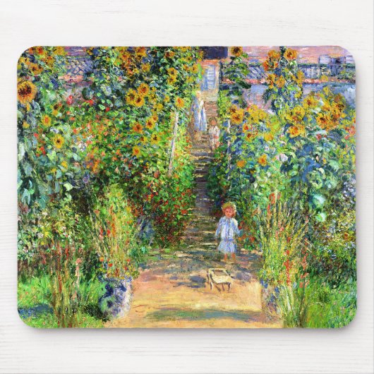 Claude Monet: Monets Garten bei Vétheuil Mousepad (Vorne)