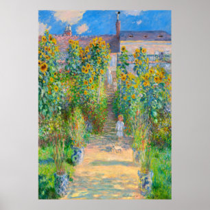Claude Monet - Monets Garten in Vétheuil Poster