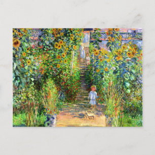 Claude Monet: Monets Garten in Vétheuil Postkarte