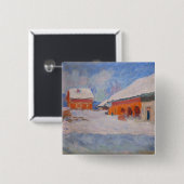 Claude Monet - Norwegen, Rote Häuser in Bjornegaar Button (Vorne & Hinten)