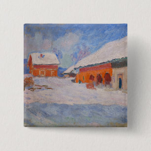 Claude Monet - Norwegen, Rote Häuser in Bjornegaar Button