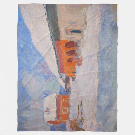 Claude Monet - Norwegen, Rote Häuser in Bjornegaar Fleecedecke (Vorderseite)